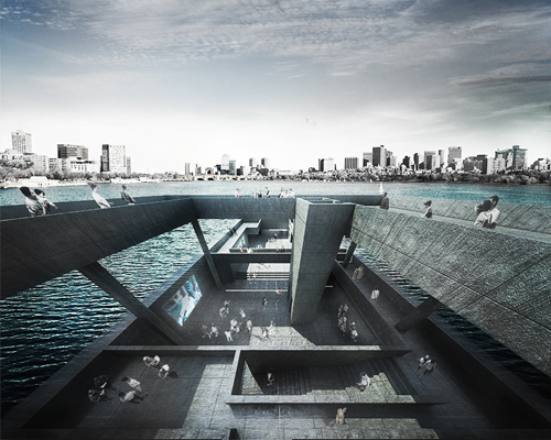 suk lee proposes flexible public space for MIT community and city of boston