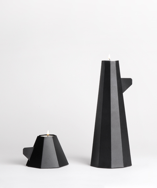 folding tea light holder by pilsoo han for soft paper uses a DIY steel template