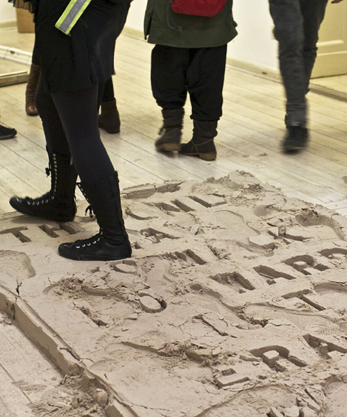 juan arata's participatory sand installation asks visitors to erase history