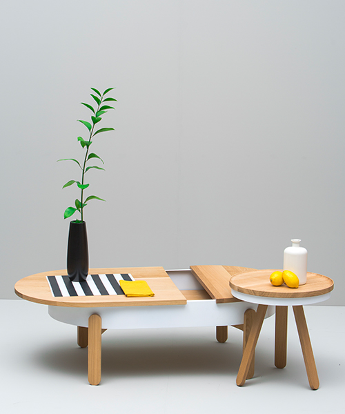 daniel garcia adds functional elements to woodendot's batea table collection