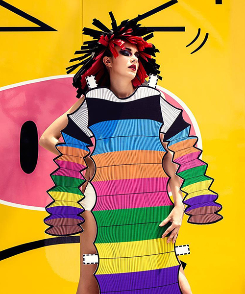 ajax lee turns nine iconic outfits into paper doll portraits + comic couture