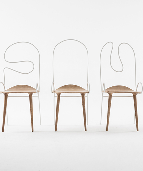 atelier deshaus manually curves the backrest and legs of sylph chair
