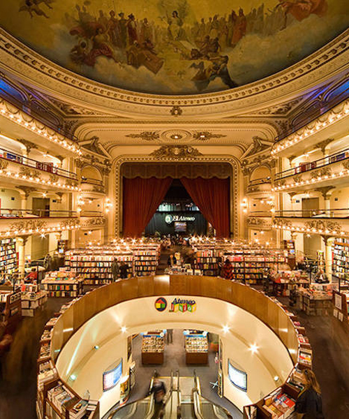 19th century theatre converted into el ateneo bookstore in buenos aires