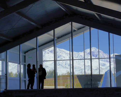 alberto tonconogy constructs casa de uco winery in the andes mountain range in argentina