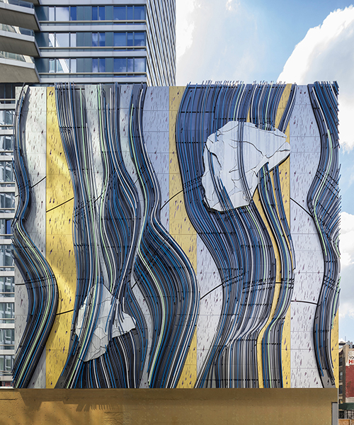 stephen glassman sculpts sinuous steel riverscape at BIG's via 57 west in new york