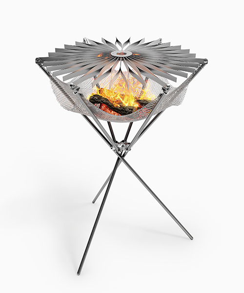 meet grillo by formaxiom,  the portable barbecue that folds like an umbrella