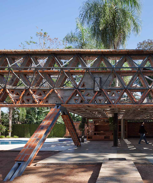 gabinete de arquitectura constructs monumental brick canopy in asunción, paraguay