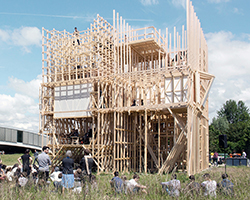 ALICE collaboratively builds balloon-frame timber 'house' in lausanne
