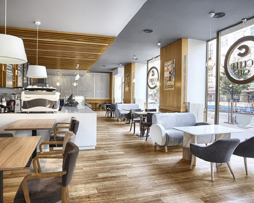 ideograf & paulina czurak design corner café in gdynia, poland