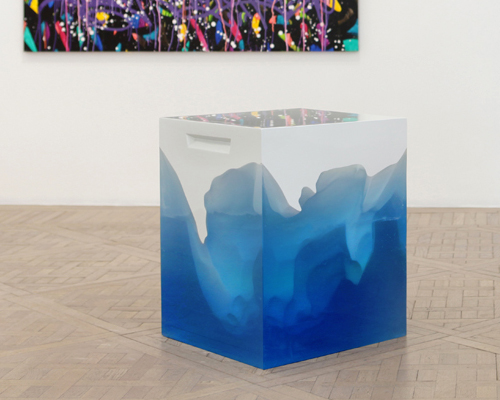 'iceberg' by harow is a stool-side table frozen in time