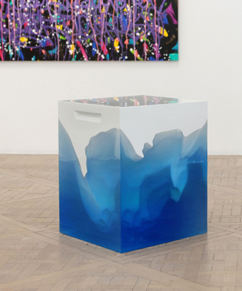 'iceberg' by harow is a stool-side table frozen in time