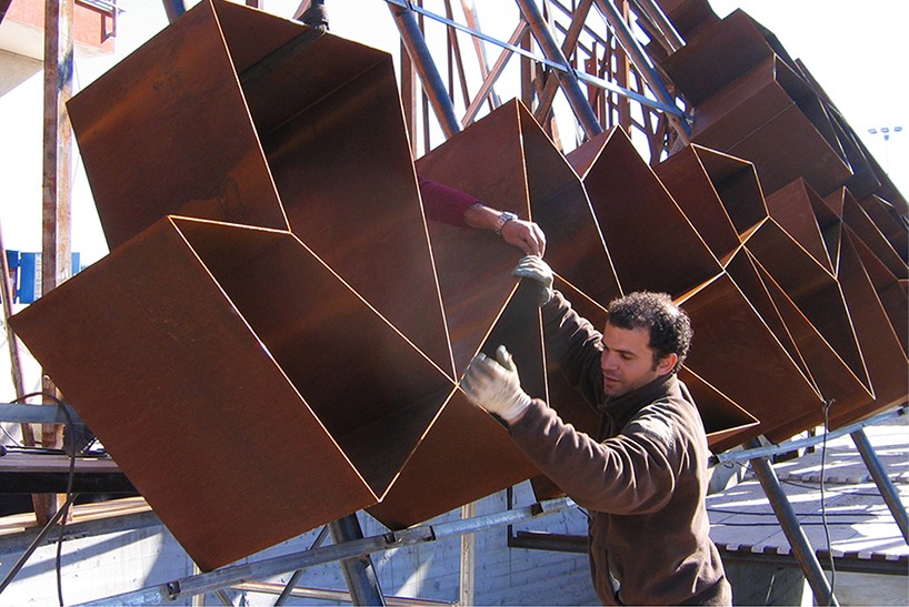 corten steel wall toti semerano salento italy designboom