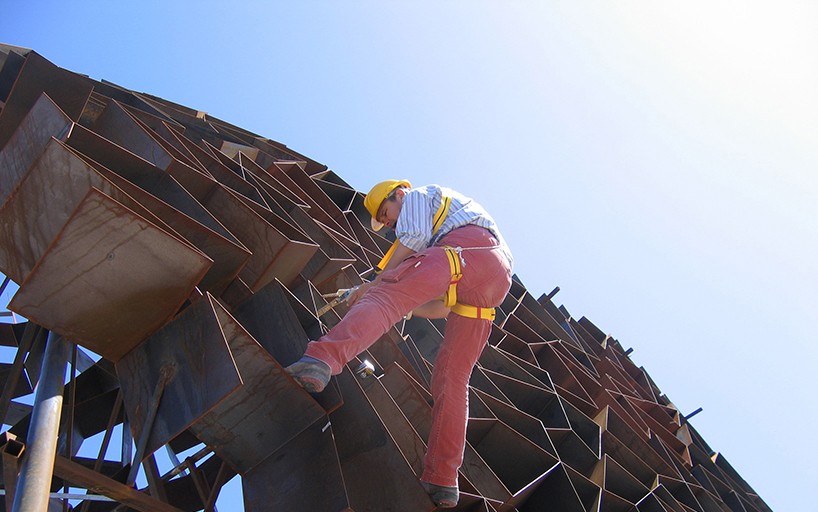 corten steel wall toti semerano salento italy designboom