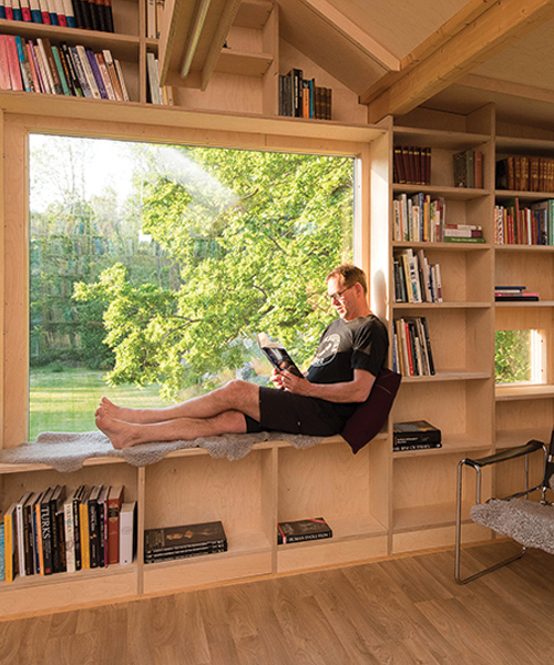 noma arkitekter convert an old garage into a library on the norwegian island of tjøme