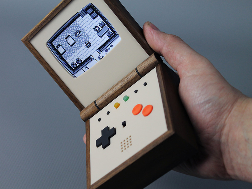 pixel vision is a handmade pocket-sized portable game console rendered in solid walnut by love hultén