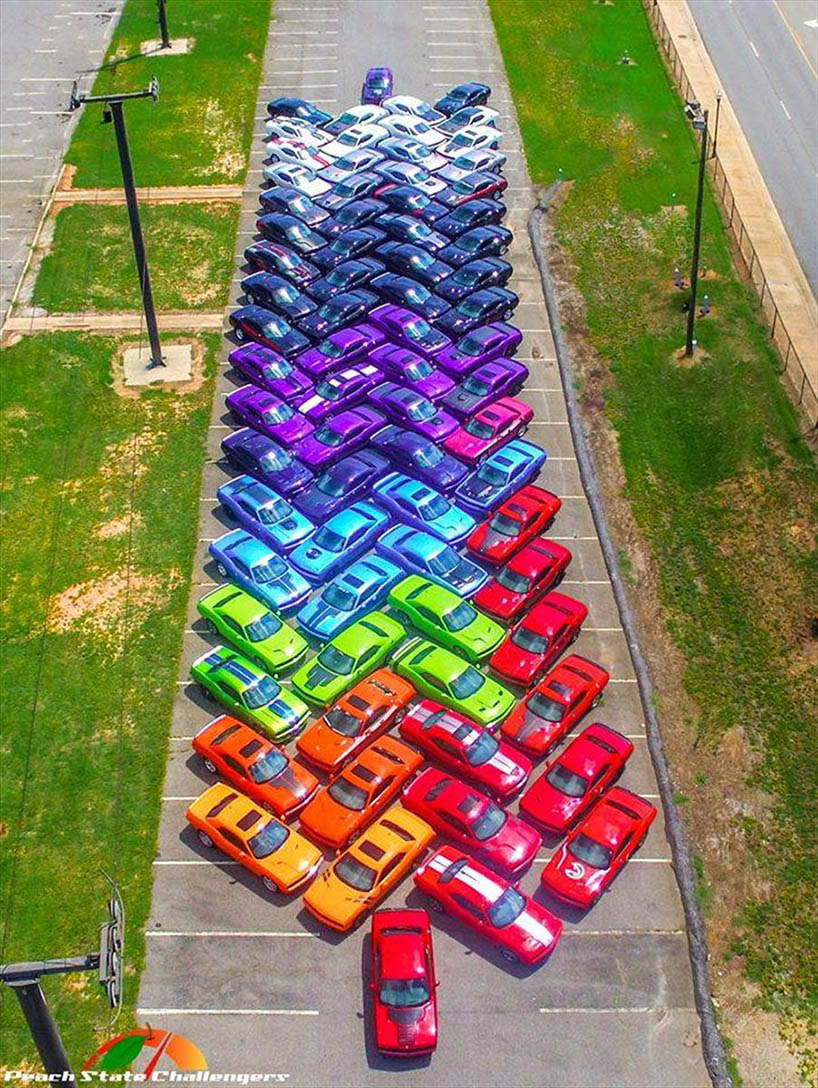 peach state dodge challenger lineup designboom