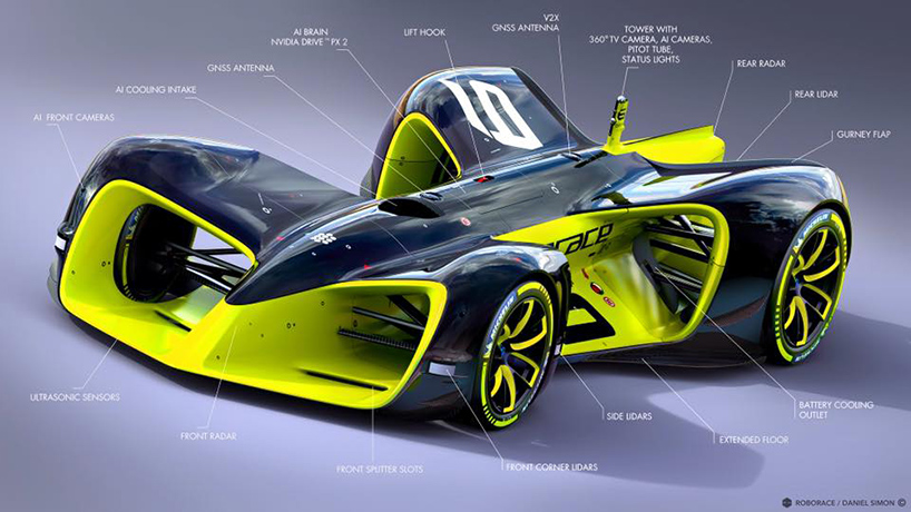 robocar devbot driverless racing car designboom