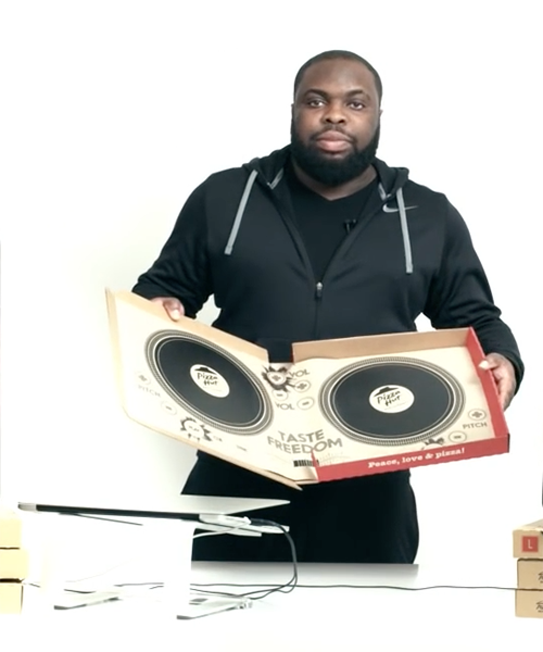 world's first playable DJ pizza box cuts and slices melodies