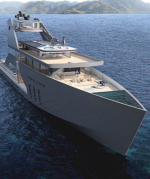 super yacht with own private beach - concept by hareide
