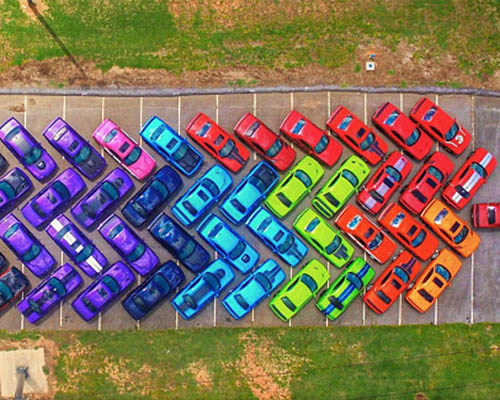 peach state accepts challenge creating a colorful 76 car spectrum