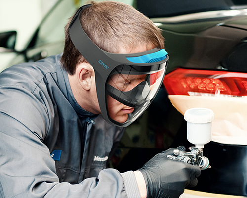 espire full face respirator reveals facial emotion while improving airflow