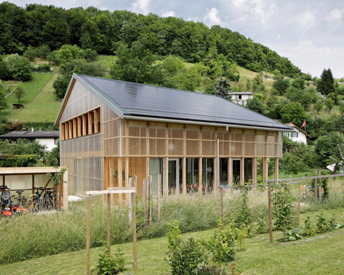 HHF architects conceives house C in switzerland as a prefabricated farmhouse