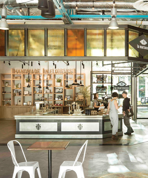 SkB architects combine cafe and showroom for la marzocco in seattle, washington