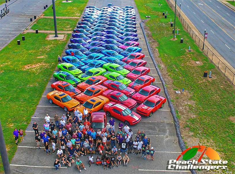 peach state dodge challenger lineup designboom