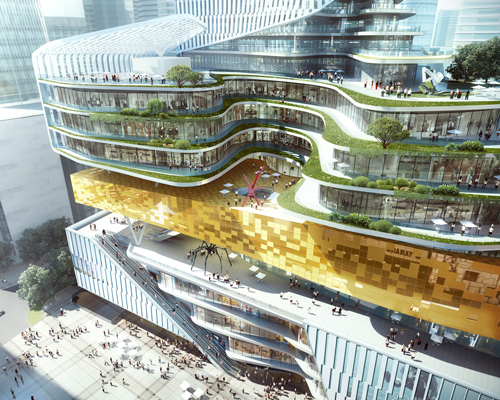 Aedas' mixed-use development for chinese publisher references rolled book scrolls