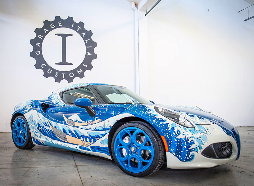 alfa romeo + garage italia 4C makes waves by paying hommage to hokusai
