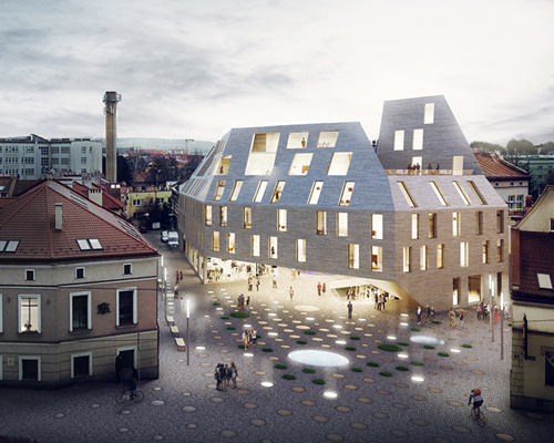 bakpak architects propose mixed-use pottery courtyard building in poland