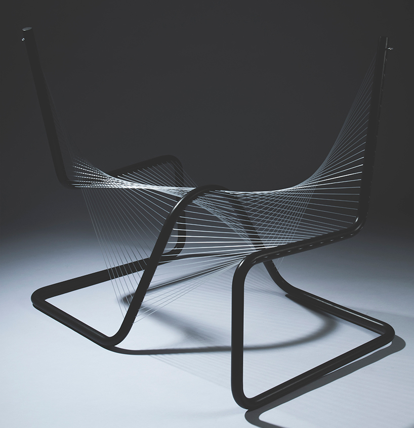 clara schweers designs minimal two-seat saitens steel chair
