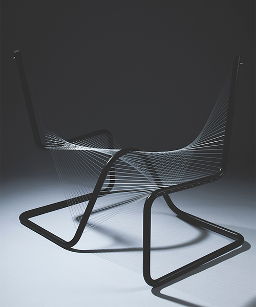 clara schweers designs minimal two-seat saitens steel chair