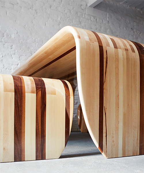 duffy london crafts table + bench set using traditional surfboard-making techniques