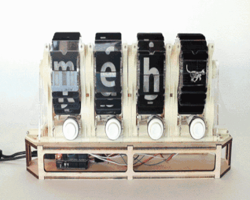 split flap display makes running cats + text talk tangible