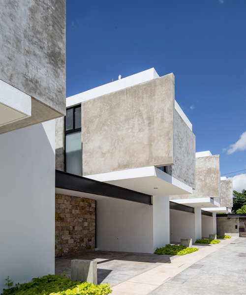 P11 arquitectos uses intersecting elements on façade of mexican housing complex