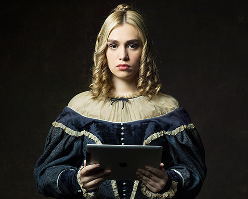 time periods collide when these 19th-century figures toy with modern technology