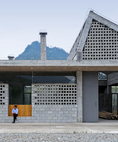 trace architecture office constructs a concrete factory for bamboo rafts in china