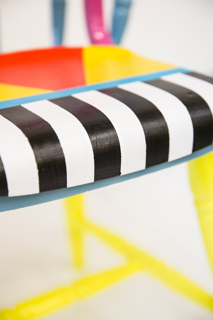 yinka ilori upcycles vintage furniture into installation at london design festival