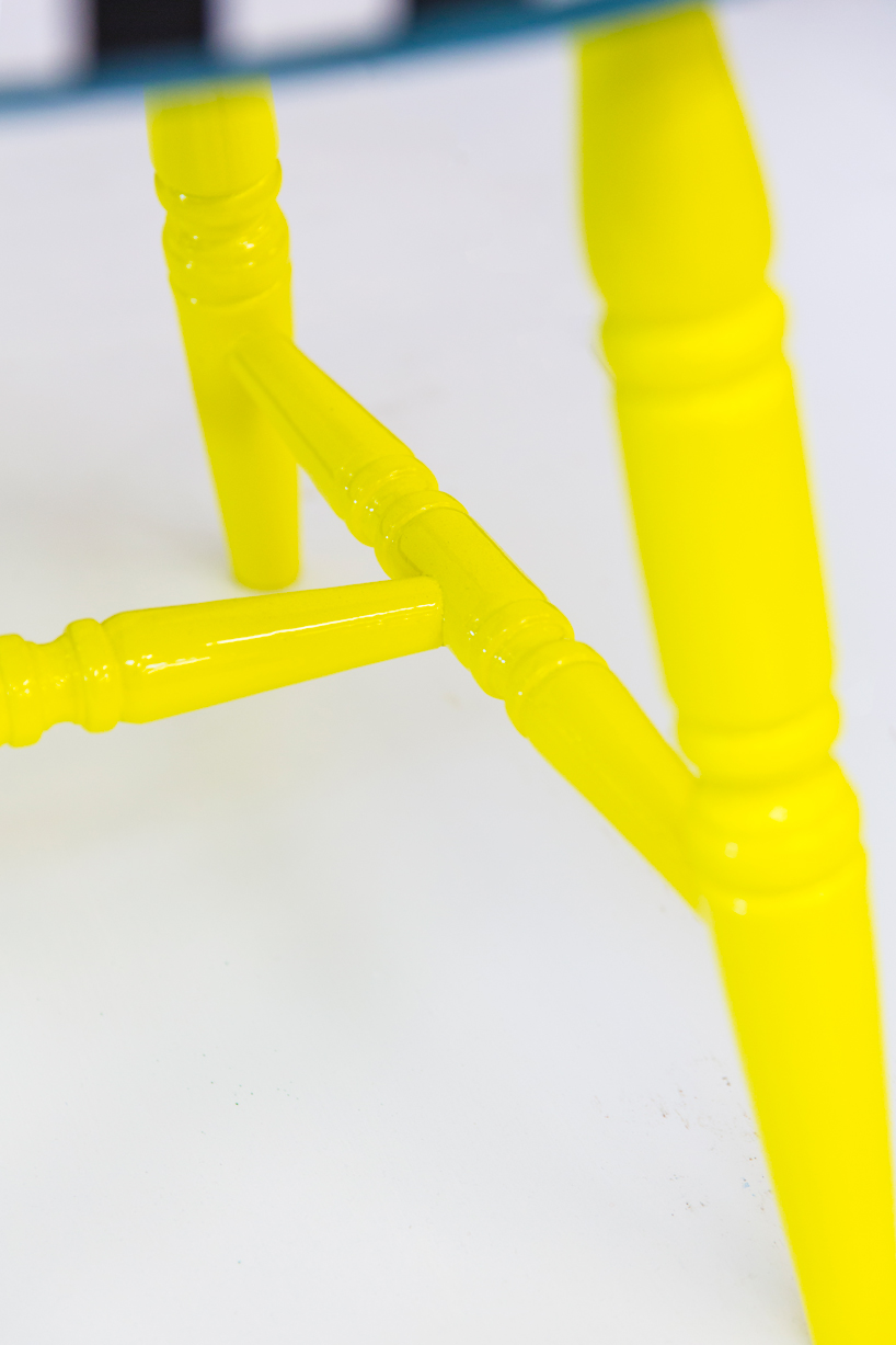 yinka ilori upcycles vintage furniture into installation at london design festival