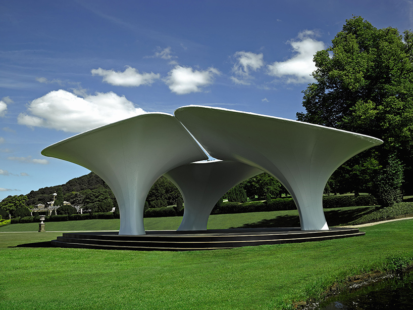 zaha hadid lilas pavilion sothebys beyond limits sculpture exhibition chatsworth house designboom