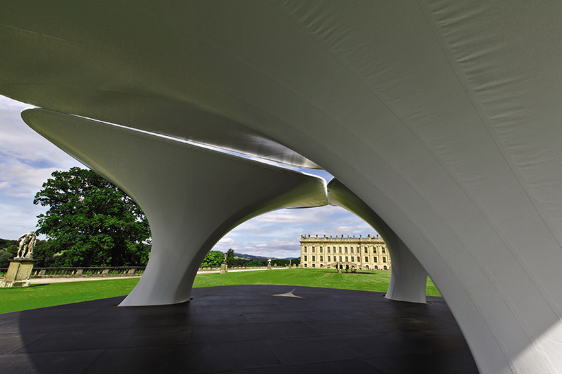 zaha hadid lilas pavilion sothebys beyond limits sculpture exhibition chatsworth house designboom