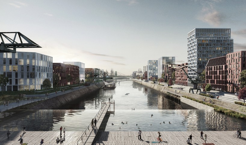 COBE to integrate huge public pool and waterfall into cologne's industrial harbor