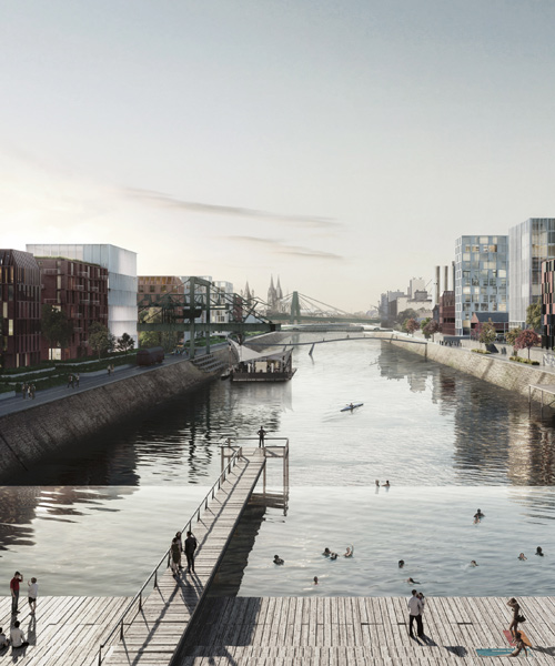 COBE to integrate huge public pool and waterfall into cologne's industrial harbor