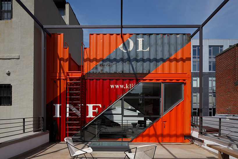 LOT-EK remodels a brooklyn residence with a penthouse made from shipping containers
