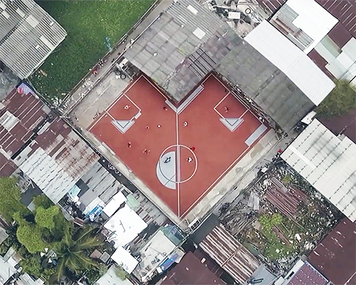 world's first non-rectangular football field built in thailand