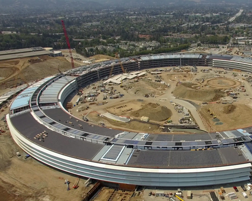 apple campus 2 construction documented in new drone video