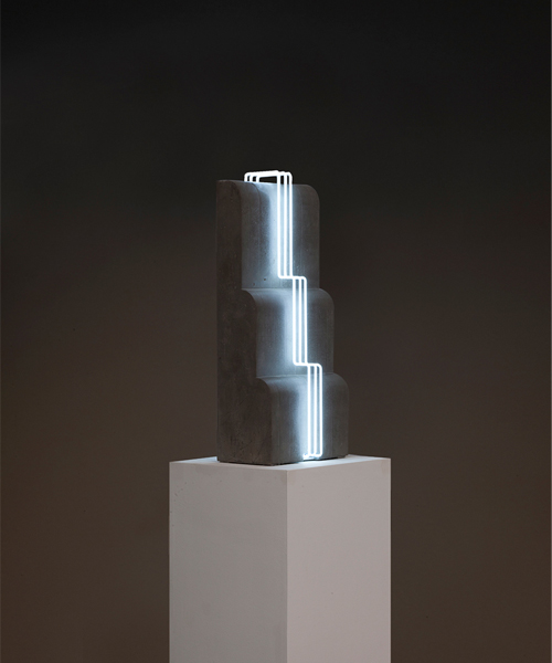 morgane tschiember's fluorescent lighting tube sculptures play with perception
