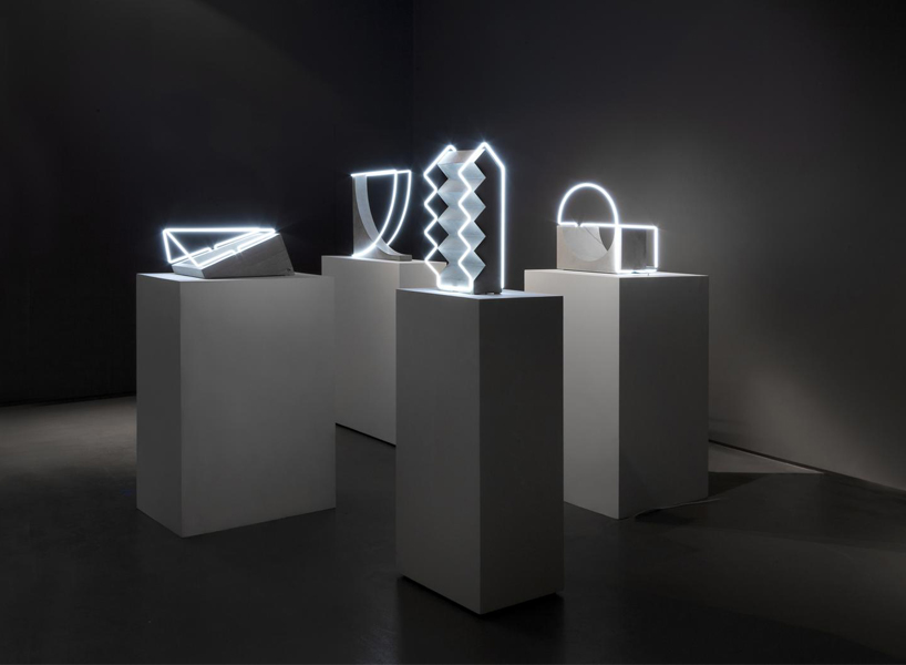 morgane tschiember's fluorescent lighting tube sculptures play with perception