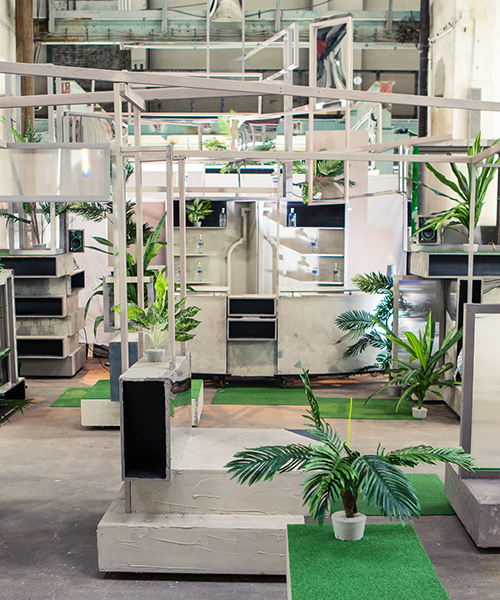 clemens behr adds tropical greenery to mirrored art bar in berlin
